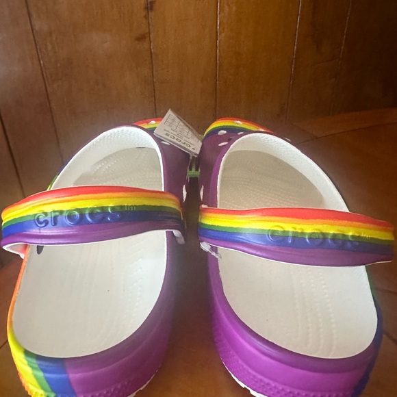 Crocs Unisex Classic Clogs Rainbow Multi Color Size M(12) - Picture 5 of 13